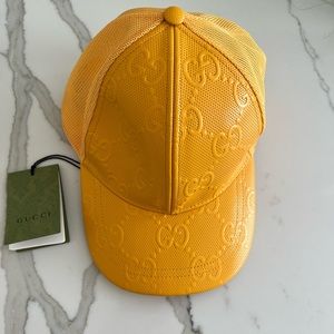 Gucci GG-embossed baseball cap - Yellow -NEW